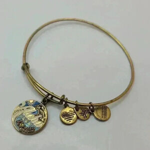 Alex & Ani Aloha Hawaii Charm goldtone Expandable Bangle Bracelet